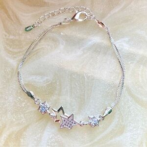 Silver Star Cubic Zirconia Bracelet - Women Jewelry